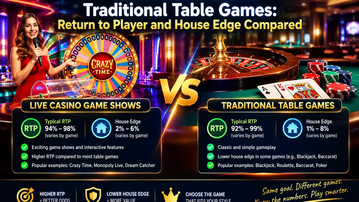 Live Casino Game Shows vs Table Games: Comparing Return, Pace and Risk