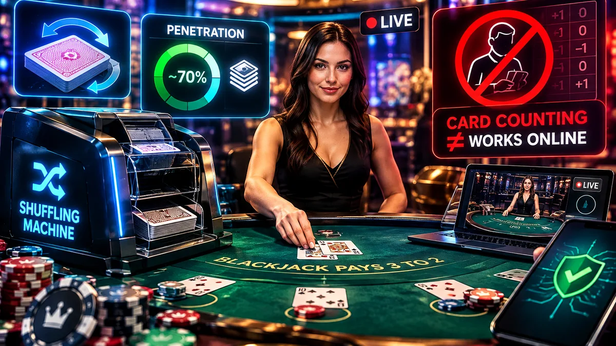 Live Dealer Blackjack: Rules, Shuffling and the Limits of Card Counting